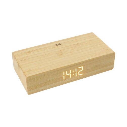 Bamboo Clock with 5W Wireless Charging Function