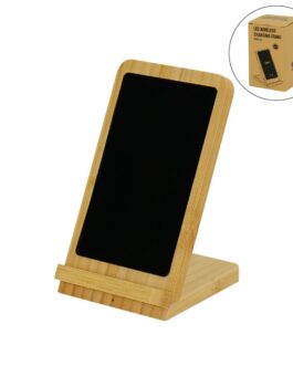 Bamboo Fast Wireless Charger Stand 15W with LED Logo