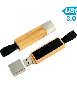 Bamboo LED Logo USB with Strap 64GB V. 3.0