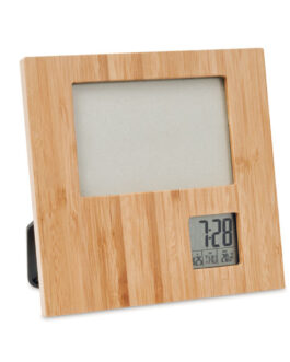 Bamboo Photo Frame with Digital Clock & Weather Station