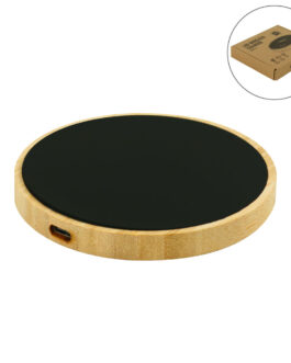 Bamboo Wireless Charger 15W Fast Charging with LED Logo