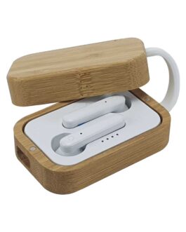 BT Earbuds with Bamboo Case & High Audio Quality