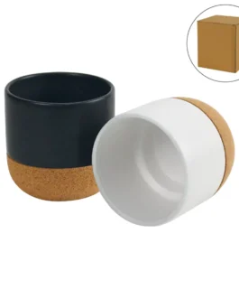 Ceramic Cup with Cork Base 6 oz Matte Finish