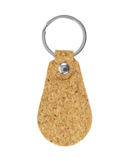 Cork PU Keychains with 32mm Metal Flat Key Ring