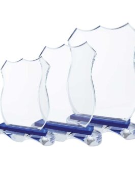 Crystal Awards with Blue Base and Box