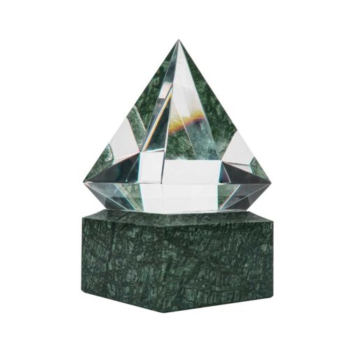 Diamond Shaped Crystal Awards with Marble Base