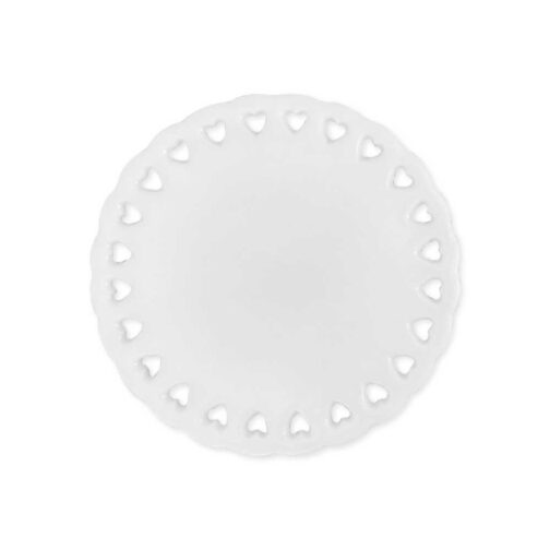 Doily Rice Heart Design Ceramic Ornaments