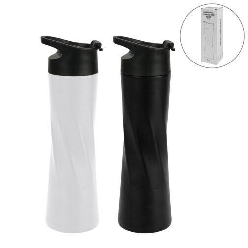 Double Wall SS Bottles Slim Waist Design Flip top Lid 500ml