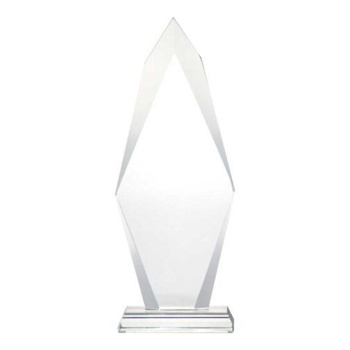 Flame Shaped Crystal Awards with Glass base & Box