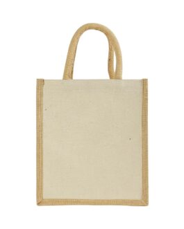 Laminated Cotton Bags with Natural Jute Gusset 10 Oz