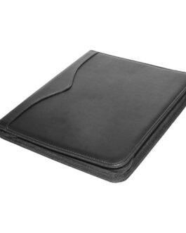 Leather Portfolio with Zipper and Calculator