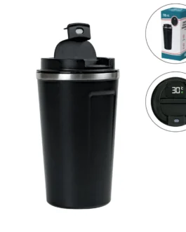 LED Temperature Display Black Tumblers Stainless Steel 510ml