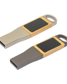 Light-Up Logo Metal & Bamboo USB Flash Drives 32GB