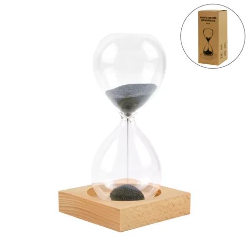 Magnetic Sand Timer with Wooden Base - 2 Minutes