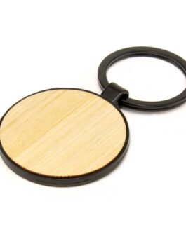 Metal Keychain with Bamboo