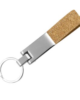 Metal Keychain with Cork Strap