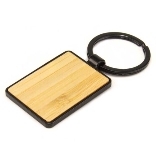 Metal Keychains with Bamboo