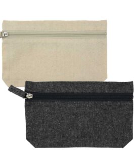 Natural Cotton Pouches with front Zipper Closure