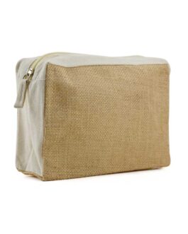 Natural Jute with Cotton Zipper Pouches