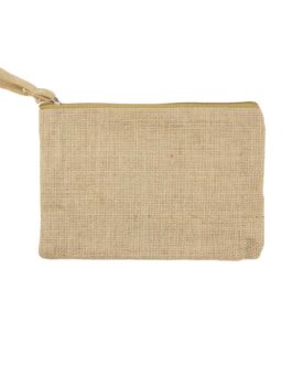 Natural Jute Zipper Pouch for Organizing Storage