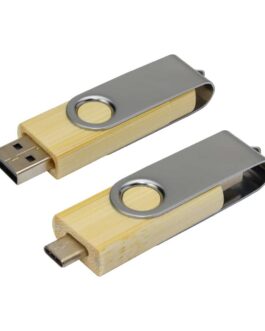 OTG Bamboo Swivel USB Flash Drives 32GB Type C