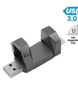 OTG USB Flip in Gun Metal 32GB V. 3.0 Type C Flip Magnetic Cap