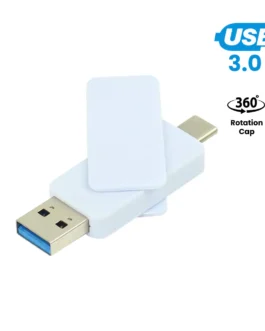 OTG White Swivel USB Flash Drives 64GB V. 3.0 Type C