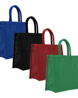 Reusable Square Jute Bags with Cotton Handles