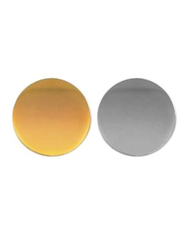 Round Flat Metal Badges 20mm, Gold and Silver Colors