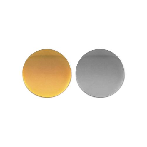 Round Flat Metal Badges 20mm, Gold and Silver Colors