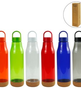 rPET Bottles with Cork Base, Twist-off Lid, Handle, 720ml