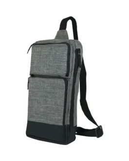 Sling Crossbody Bags in Grey and Black Polyester Material