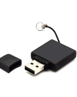 Square Black Rubberized USB Flash Drives