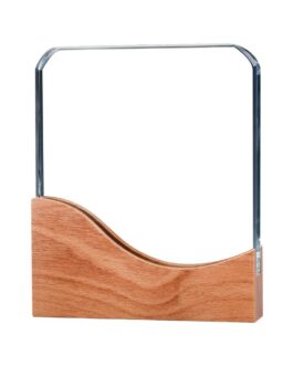 Square Crystal Awards with Wooden Base