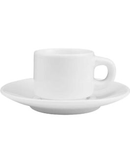 Sublimation White Ceramic Cup & Saucer 77ml Capacity