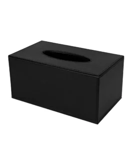 Tissue Box in PU Leather Material Black Color