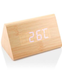 Triangular Wooden Digital Desk Clock Eco-Friendly