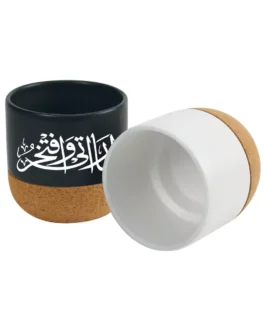 UAE Day Ceramic Cup with Cork Base 6 oz Matte Finish