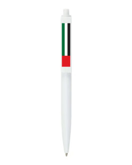 UAE Flag Pens White Color, Push Button and Wide Clip