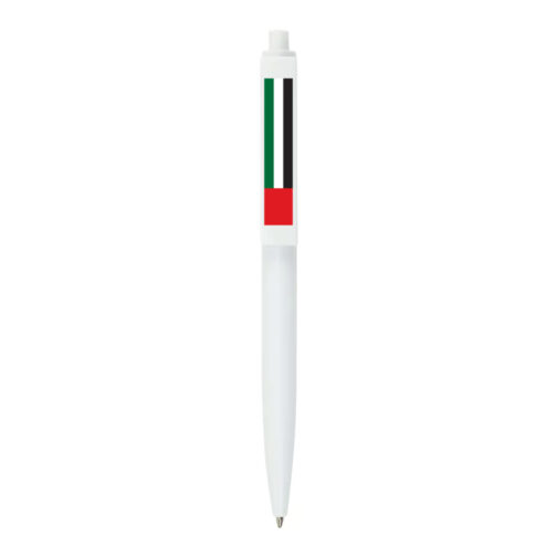 UAE Flag Pens White Color, Push Button and Wide Clip