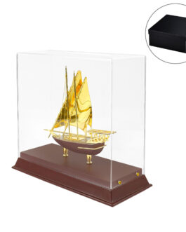 UAE Golden Dhow Memento in Wooden Base & Acrylic Case