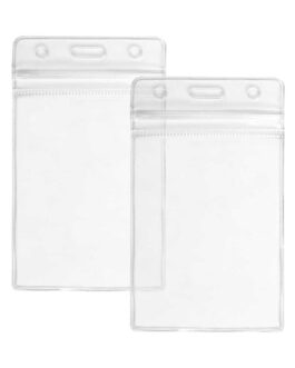 Vertical ID Card Holder with Resealable Zip