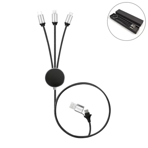 3-in-1 Multi-Charging long cable 105cm with Light Up Logo
