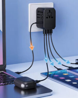 AD 13 UNIVERSAL TRAVEL ADAPTER LIGHT UP LOGO