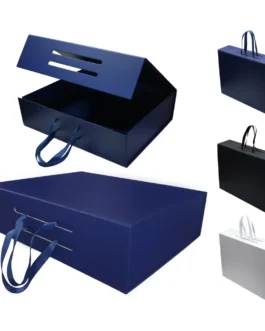 Foldable Gift Box with Magnetic Closure & Ribbon Handle