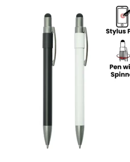 Stylus Metal Pens with Spinner – Push Button (Blue Ink)