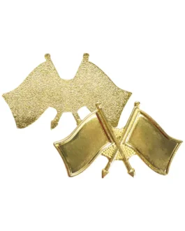 Twin Flag Metal Badges Golden Imprint Your Country Flag